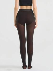 Women's Winter Fleece Lined Tights - Thermal Thick Leggings, Plush Warm & Stretchy, Opaque & Non-See Through, Cold Weather Essential, Plus Size Available, Perfect For Daily Wear & Outdoor Activities - Màu đen pha chút nâu ca cao - Xem 2