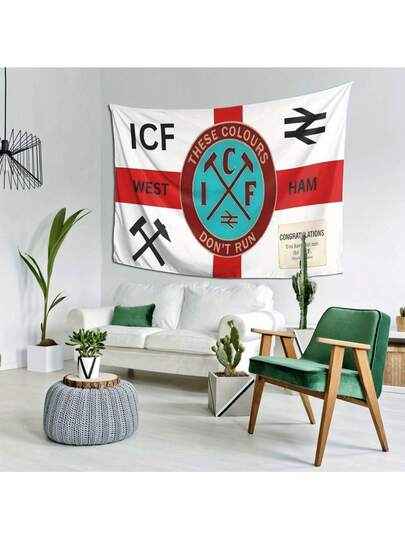 The Emblem Of The Fan Group 'ICF (Inter City Firm)', A Printed Tapestry Made Of Lightweight And Durable Polyester Fiber, Serves As A Stylish Wall Decoration. This Peach Skin Velvet Tapestry Is Versatile For Bedroom And Living Room Wall Art, Soft To The Touch, Suitable For Both Indoor And Outdoor Decor, And Makes A Great Choice For Holiday Gifts.