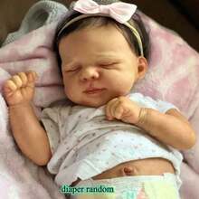 48cm 19inch Full Body Soft Vinyl Reborn Baby Doll with 3D-Paint With Visible Veins Alive Sleeping Girl Dolls Bathe Toy for Kids Birthday Gift - Muñeca con cuerpo de vinilo suave. - Ver 7