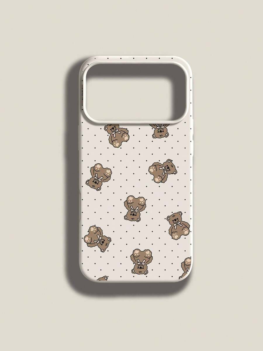 1个泰迪熊图案液态硅胶防震手机壳，兼容 Xs/Xs Max/Xr/11/12/13/14/15/16 Pro/Pro Max/14/15/16 Plus/17，男女通用，可作为节日礼物 - 彩色 - 查看 1