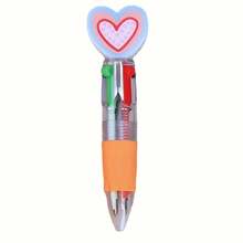 10Pcs Random Style Novel Heart-Shaped 4-Color Retractable Ballpoint Pen | Valentine's/Wedding Season/Party Supplies Set For Office/Campus, Perfect Gift For Women (Back-To-School/Birthday/Christmas)