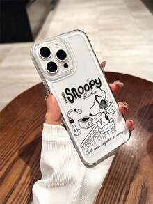 SNOOPY A Cartoon Anime  Transparent Space Phone Case, Made Of Tpu Material, Can Be Given As A Holiday Gift. It Is Suitable For Apple Phones, And The New Model Is Suitable For Protecting IPhone13/14/15/16/17Pro Max/Galaxy Models - Trong sáng - Xem 5