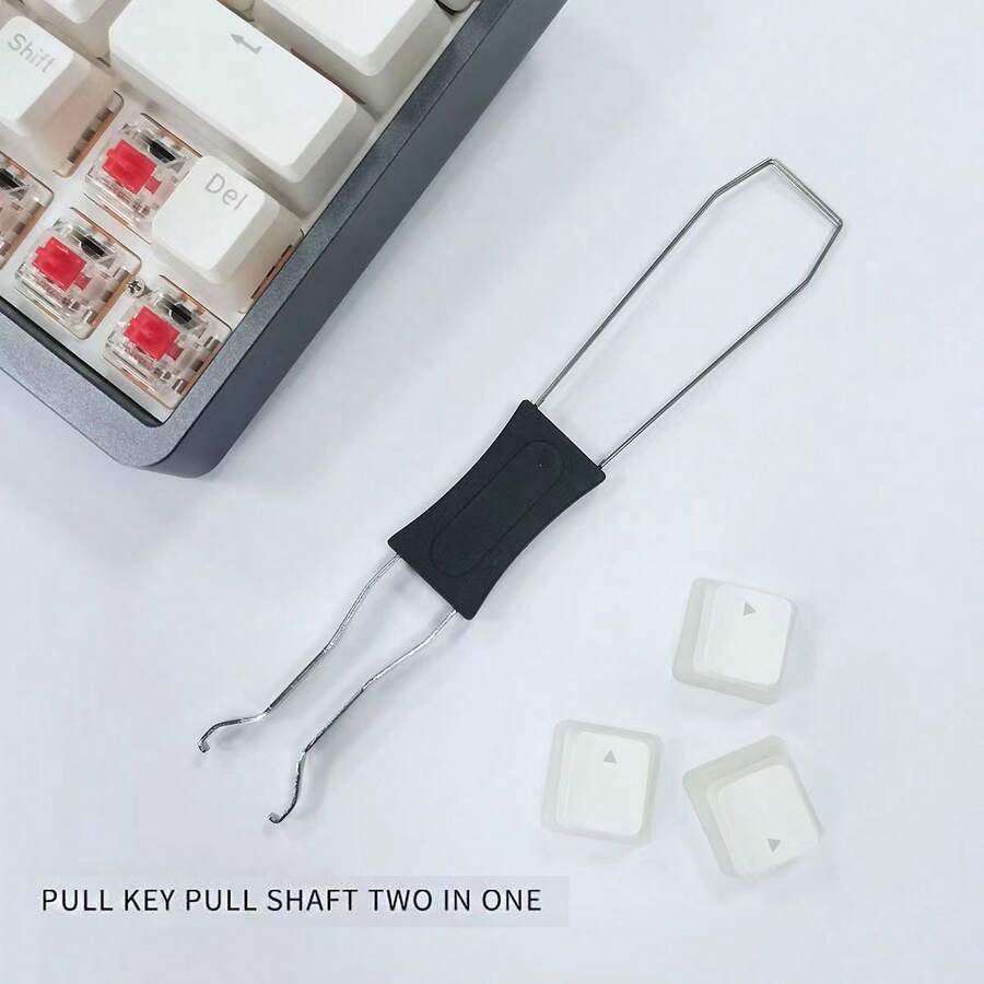 2-In-1 Mechanical Keyboard Keycap & Keyswitch Puller Tool - 2-in-1 Keycap Puller (Black) - View 1