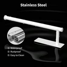 Toallero de papel debajo del gabinete 1 paquete de soporte blanco mate autoadhesivo o perforador estante resistente de acero inoxidable para ahorrar espacio para cocina baño caravana diseño apto - Blanco - Ver 4
