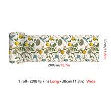 OUTANA 1 Roll 78.7 Inch Vinyl Tile Sticker Self-Adhesive PVC Wall Decal Wallpaper Floral, Wave, Animal Pattern, Removable Wall Decor For Bathroom, Dorm, Living Room, Bedroom, Kitchen, TV Background, Office, Width 10/15/20/30cm