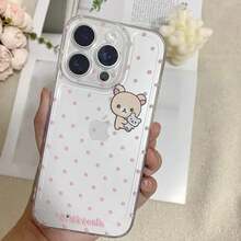 Korea Ins Full Polka Dots R-Rilakkuma Phone Case For  17AIR 17 16 15 14 13 12 11 Pro Max 7 8 Plus Mini Y2K Sweet Cover.Christmas Accessories. 16 Case 16 Pro Max Case 14 Cases Silicone Phone Case Phone Case - A - 查看 5