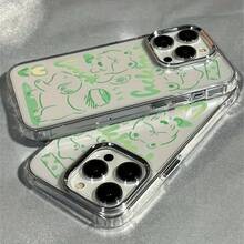 A green puppy case compatible for  11,12,13,14,15,16,PLUS,PRO,PROMAX,16E,17AIR,17PRO,17,17PROMAX. It is shock-absorbing and slip-resistant, lightweight and showcases a trendy new design. This high-quality  case is ideal for you. - transparente - Ver 4