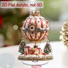 2D 亚克力平面圣诞老人和热气球装饰，圣诞主题装饰标志和牌匾，多功能波西米亚风格装饰，带有英文文字，适用于家庭、厨房、卧室、客厅、节日 - 彩色 - 查看 13