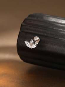 1PC Moissanite 925 Sterling Silver Marquise Flat Back Cartilage Helix Piercing Ear Cuff Earring Pierced Ear Cartilage Clip On Wrap Hoop Filled For Women Wedding Bridal Jewelry - White Gold - View 6