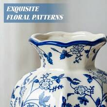 Home Decor Small Blue And White Ceramic Vase 6 Inch Vintage Chinoiserie Flower Vase Decorative Antique Vases For Home Decor Rustic Porcelain Vase Farmhouse Shelf Table Centerpieces Decor - Vaseu02 - 查看 7