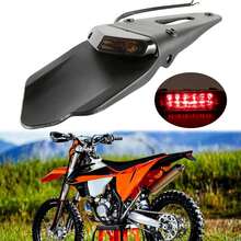 Trasero F*ender Mount Red LED Luz trasera Luz de freno Intermitentes Luz de matrícula para la mayoría de los modelos de motocicletas o motos de cross - Fácil de instalar, fuerte estabilidad - Negro - Ver 7