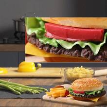 Hamburguesa artificial y 12 patatas fritas artificiales realistas para exhibición de hamburguesas falsas para decoración de alimentos falsos - 1hamburguesay12papasfritas - Ver 7