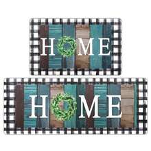 2pcs Set Vintage Bohemian Style Kitchen Floor Mats, Soft Cushion Mats, Anti-Fatigue Kitchen Rugs, Non-Slip Waterproof Kitchen Mats, Ergonomic Comfort Standing Mats For Kitchen, Home, Bathroom, Office - Multicolor - View 5