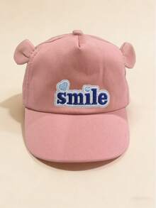 1PC Baby Toddler Cute Ear Baseball Caps Snapback Hat Girls Boys "Smile" Adjustable Infant Sport Cap Suitable For Outdoor Travel Beach Hat - Multicolor - View 5