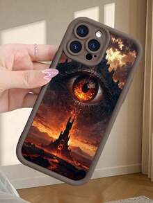 Funda de Teléfono Ojo Llama Mística - Cubierta Protectora de TPU Premium con Diseño de Castillo Gótico y Atardecer - A Prueba de Golpes y Antideslizante - Para iPhone 16 Pro Max/15 Pro/14 Pro (Accesorios Creativos para Teléfonos, Estilo Estético Oscuro, Esenciales Escolares) - Opciones Vintage Blanco/Negro - Funda de Ajuste Delgado de Protección Completa - Eslogan "EL SUDOR ES EL LUBRICANTE DEL ÉXITO" - Motivo Dramático de Fuego y Arquitectura (Estilo Ins, Uso Diario) - Café integral - Ver 1