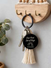Customizable Stainless Steel Round Keychain With Laser Engraved Keyring And Key Holder, Portable Personalized Accessory, Personalized Engraved Gift - Multicolor - View 5