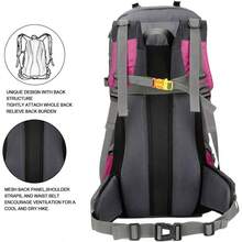 Bseash 60L Waterproof Hiking Camping Backpack With Rain Cover Large Outdoor Sport Travel Daypack Rucksack For Climbing - 玫瑰紅 - 查看 7
