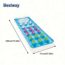 BestWay 43040 1件装 6'2" X 28"/1.88米 X 71厘米 日光浴泳池漂浮躺椅，188x71厘米 PVC 漂浮吊床，漂浮躺椅水上沙发沙滩垫，泳池沙滩海洋两用泳池躺椅漂浮垫，沙滩必备，泳池漂浮垫 - 粉色 - 查看 3
