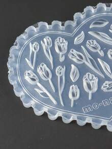 心形硅胶美甲雕刻模具 3D郁金香花叶设计凝胶印花模板 UV凝胶指甲油印花板美甲模板工具美甲用品 - 無色 - 查看 6