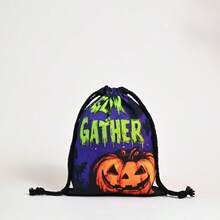 1/3pcs Halloween Drawstring Candy Gift Bags, Pumpkin Design, Lightweight And Reusable, Suitable For Party Favors, Holiday Decor Or Themed Events, Practical Tote Bag For Christmas, Halloween, Easter Party Gifts And Packaging - Multicolor - View 12