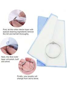 EstiloSEVENWELL PañO De Pulido De Plata, PañO Limpiador De Joyas Para Joyas De Plata De Ley, Oro, Platino, Cubiertos, Diamantes, Piedras Preciosas, Monedas (Azul)VersióN Mejorada - 1 - Ver 6