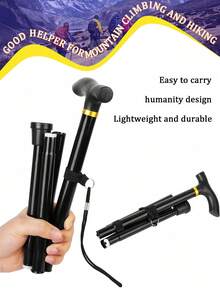 Foldable Hiking Poles Lightweight Telescopic Walking Stick Women And Men Collapsible Outdoor Walking Sticks 5-Section Telescopic Hiking Stick Suitable For Hiking Camping Trekking Travel Hiking Mountaineering Outdoor Exploration Activities Hiking Stick Camping Essentials Camping Gear Travel Accessories - Multicolor - View 7