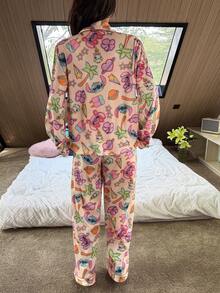 Disney Stitch Print Pajama Set - Multicolor - View 2