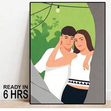 Flat Effect Portrait, Custom Illustration, Personalized Photo, Photo Illustration, Personalized Portrait, Gift For Boyfriend, Gift For Girlfriend