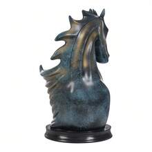SENDERPICK 1PCS Wine Storage Display Rack Modern Wine Bottle Holder Horse Statue Wine Rack - Blue and Gold - View 6