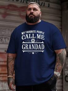 Meine Lieblingsperson nennt mich Opa" Herren--Shirt in Übergröße in Gelb - Lässig, atmungsaktiv, kurzärmelig mit bedrucktem Design, locker geschnitten, bequem für den Sommer, große Größe. - Schwarz - Übersicht 6
