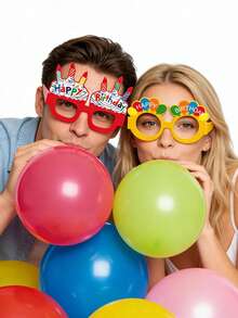 8/4pcs Happy Birthday Paper Glasses Frames, Creative Photo Prop Glasses, Suitable For Birthday Parties, Celebrations, Festivals, Birthday Wishes - Multicolor - View 5