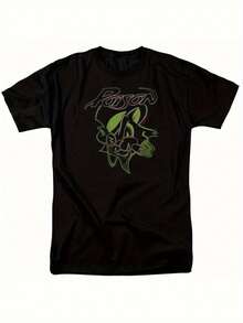 Camiseta gráfica de banda de rock con licencia para hombres - Camiseta casual de manga corta con estampado tropical y cuello redondo. Mercancía musical de ajuste regular (negra). Camisetas deúsica. Conjunto de concierto. Estilo vintage. Material transpirable. Camisa estampada. Estilo callejero - Negro - Ver 1