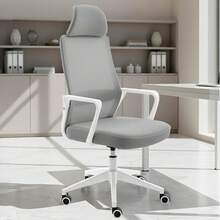 MAGMALIFE Silla de Oficina Fokus Ergonómica con Cabecera, Reclinación Ajustable, Malla Transpirable, Asiento de Alta Densidad, Ruedas 360 °   Antirrayas y Altura Regulable, Soporta 150 kg Gris - 1 - Ver 2