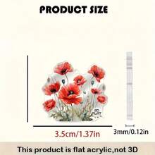 2D flat, 2D flat red oil painting poppy pendant earrings, fashion jewelry, party gifts, festival gifts for family and friends, 2D flat, fashion accessory dressing, friendship gifts, oil painting style jewelry, poppy earrings, minimalist flat pendant, floral pattern design, fine floral craftsmanship, lightweight earrings, friend gift creativity, jewelry enthusiast - Multicolor - Ver 4