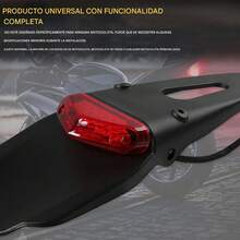 Trasero F*ender Mount Red LED Luz trasera Luz de freno Intermitentes Luz de matrícula para la mayoría de los modelos de motocicletas o motos de cross - Fácil de instalar, fuerte estabilidad - Negro - Ver 3