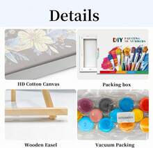 HeeBenor Easy Paint By Numbers Kit For Adul Beginner With Frame, DIY Letter Paint By Number With Easel, Adult Paint By Number Ki On Canvas Framed 8x12 Inch For Home Dr, B - Màu 7 - Xem 4