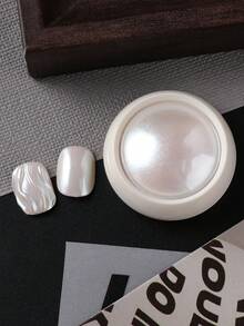 2件装黑色魔镜镀铬美甲粉 - 镜面闪粉，极光电镀白色珠光冰透明美人鱼美甲闪粉装饰，Y2K黑色，适合美甲师和DIY爱好者 - 黑與白 - 查看 8