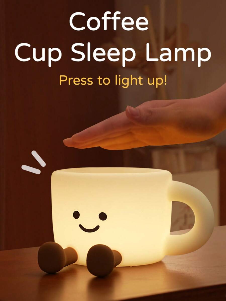 Cute Coffee Cup Night Light - 3 Brightness Levels Lamp With Touch Control 7 Colors, Silicone Lamp With 30 Min Timer, USB Rechargeable - Soft Lighting And Design, Suitable For Room, Creative Gift