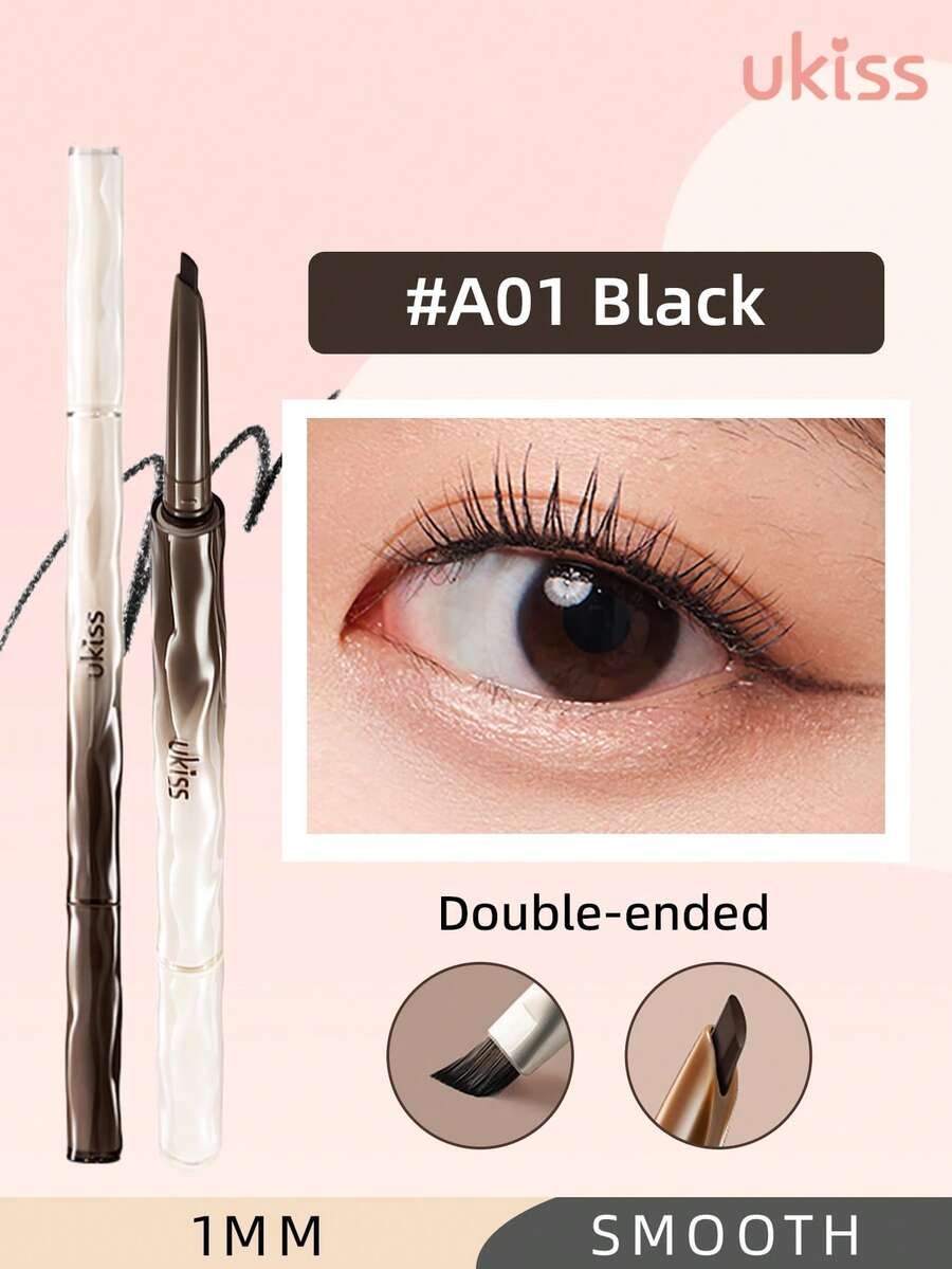 ukiss Gel Eyeliner Pencil With Brush, Smooth And Creamy Formula, Natural Makeup Look, Easy To Apply, Vivid Color, Nourishing, Waterproof, Sweat-Proof, Smudge-Proof - #A01 Black - 查看 1