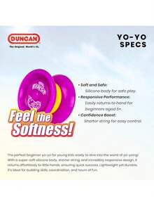 EstiloTendenciaDuncan Toys ¡Yo primero! - Mejor YoYo Para Principiantes Para NiñOs, Yo Yo Yo, YoYo Toy - Morado/AmarilloCalidad PremiumVersióN Mejorada - Morado/Amarillo - Ver 4