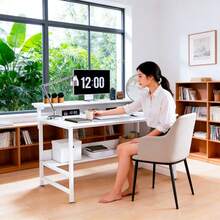 Roller Computer Table - White - View 6