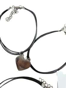 Pulseras de pareja de 22 cms de largo con dijes en diferentes diseños para el 14 de febrero San Valentin representan una pareja - 1 pza - Ver 4