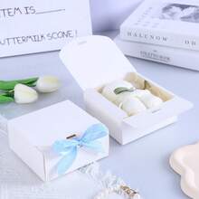 20pcs - White Black Pink Gift Box With Lid, Gift Box With Ribbon For Bridesmaid Proposal Box, Gift Box For Wedding, Birthday Gift, Shower Party And Other Parties, Valentine's Day Gifts, Valentine's Day - White - View 4