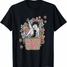 Flower Power Groovy Pin Up Retro Cute Cartoon T-Shirt - Rosa - Ver 1