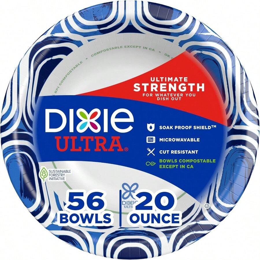 DIXIE ULTRA - Cuencos de papel 20 onzas 56 unidades índigo blanco - ndigoblanco - Ver 1