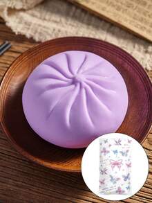 1pc Colorful Dumpling Shaped Squishy Stress Relief Ball, Comes With Gift Bag, Squeeze Dough Ball To Relieve Stress And Anxiety, Soft Bun Shaped Stretchy Desktop Toy, Squeeze And Pinch, Soft And Squishy, Stress Relief Toy - Multicolor - View 13