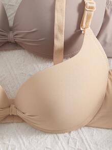 4PCS Women's Comfortable Multicolour Casual Wired Soft Cup Bralette Lingerie Underwear Bra - Multicolor - View 8