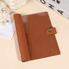 1pc A5 Transparent Soft PU Leather & PVC Loose-Leaf Notebook, Detachable Pages, Planner - Multicolor - View 5