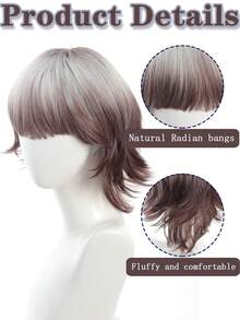 14-Inch Men's Wig, Gradient Dark Green Wolf Tail Short Hair, Full Head Wig, Male Cosplay, Stylish And Handsome, Top Dyed Mullet Head Realistic Wig. - Multicolor - View 3