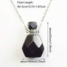 1 chiếc mặt dây chuyền hình chai nước hoa bằng đá tự nhiên, làm từ thép không gỉ, kèm đá thạch anh, thích hợp cho nữ. - Mặt dây chuyền hình chai nước hoa nhiều mặt - Xem 3